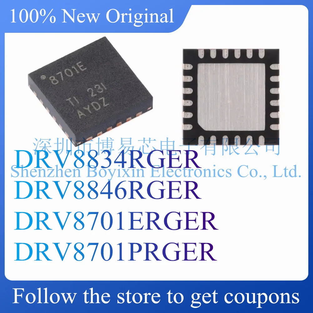 

NEW DRV8834RGER DRV8846RGER DRV8701ERGER DRV8701PRGER.Original genuine motor driver chip.