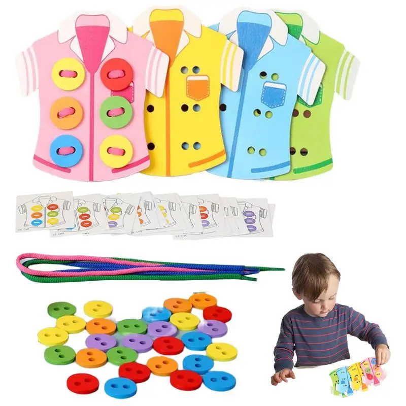 

Dress Practice Boards Montessori Dress Practice Clothes String Toy Educational Teaching Aids And Hands-On Rope Montessori Toys