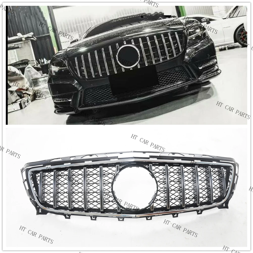 

For Mercedes Benz CLS Class W218 2011-2014 2011 2012 2013 2014 1x Silver GT Style Front Bumper Grille
