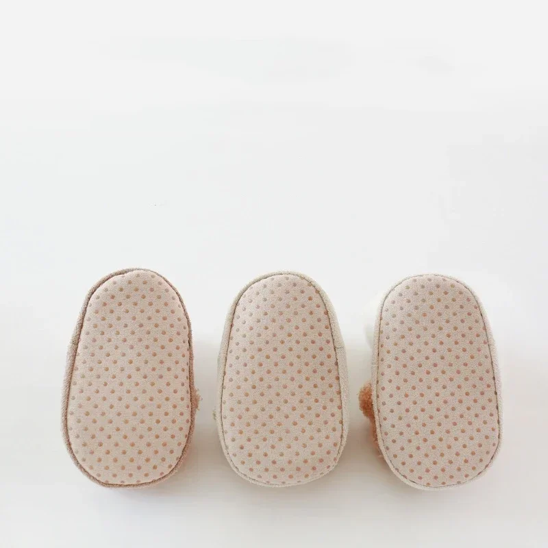 1 Pair Infant Baby Sock Shoes Warm Autumn Winter Newborn Non-slip Floor Shoes Kawaii Cartoon Bear Doll Toddler Indoor Shoes