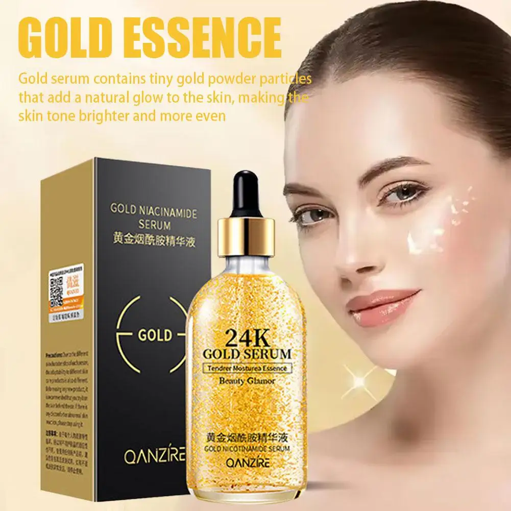 

24K Gold Essence Nicotinamide Original Solution Hydrating and Moisturizing Skin Lotion Peptide Anti-aging 30ml for women R9W6