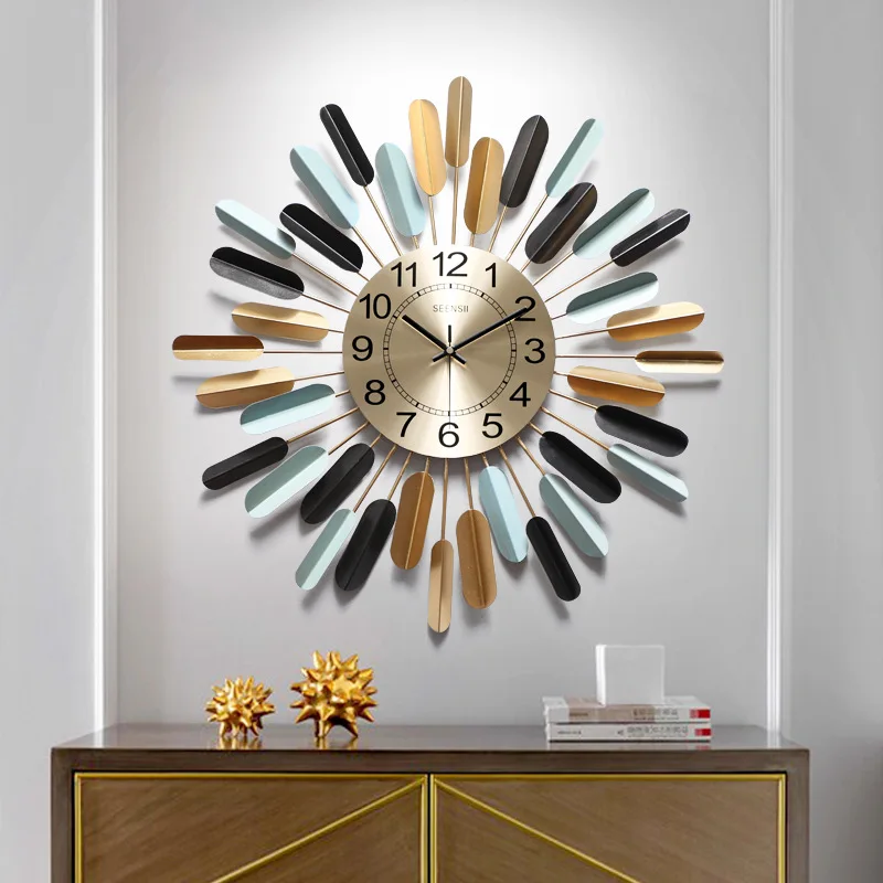

Clock Wall Clock Living Room Modern Simple Household Art Electric Clock Wall Decoration Creative American Luxury Wall Watch