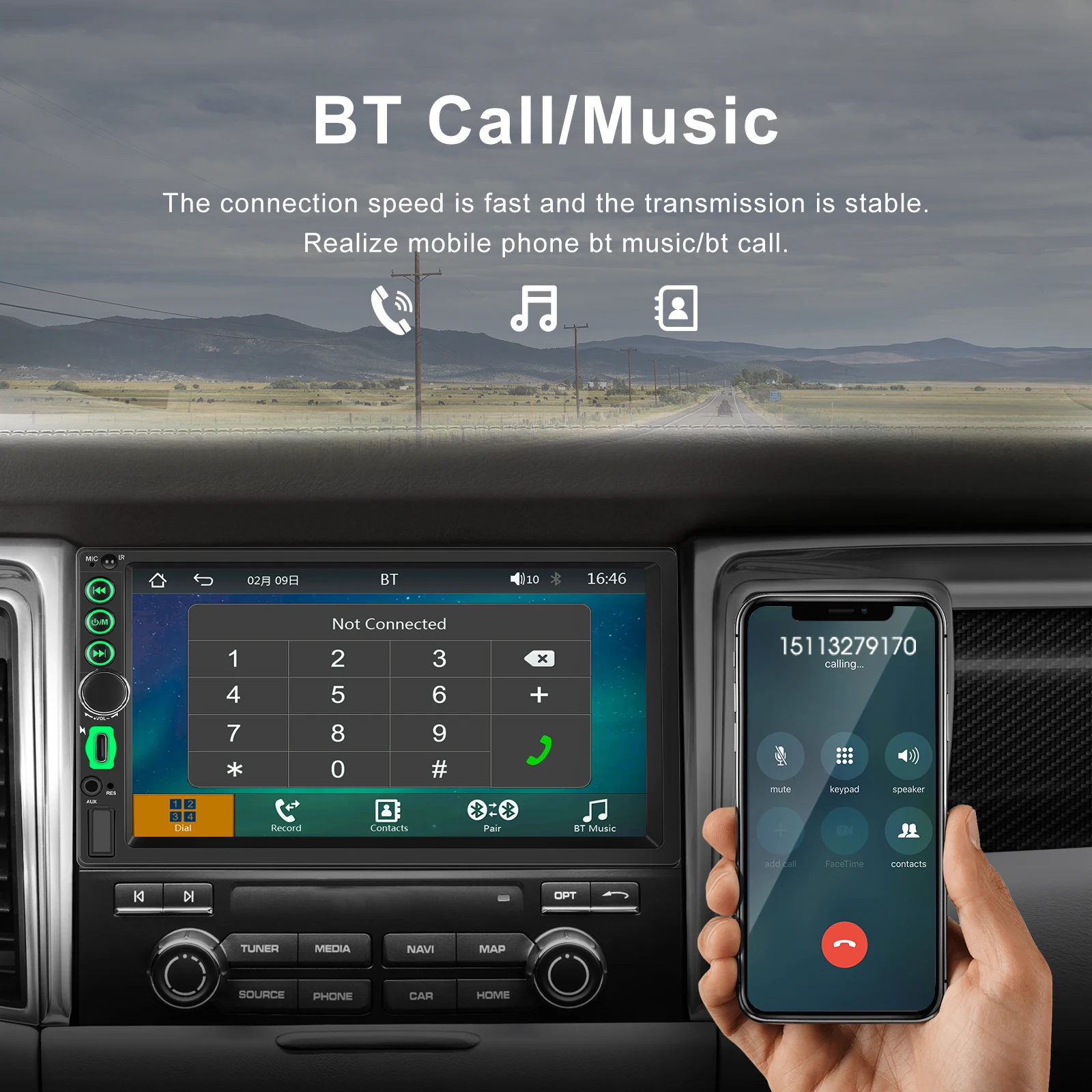 AMPrime 2din Car Radio 7 Inch Touch Screen CarPlay Autoradio Stereo Multimedia Player Bluetooth USB TF FM AUX Audio MP5 Player