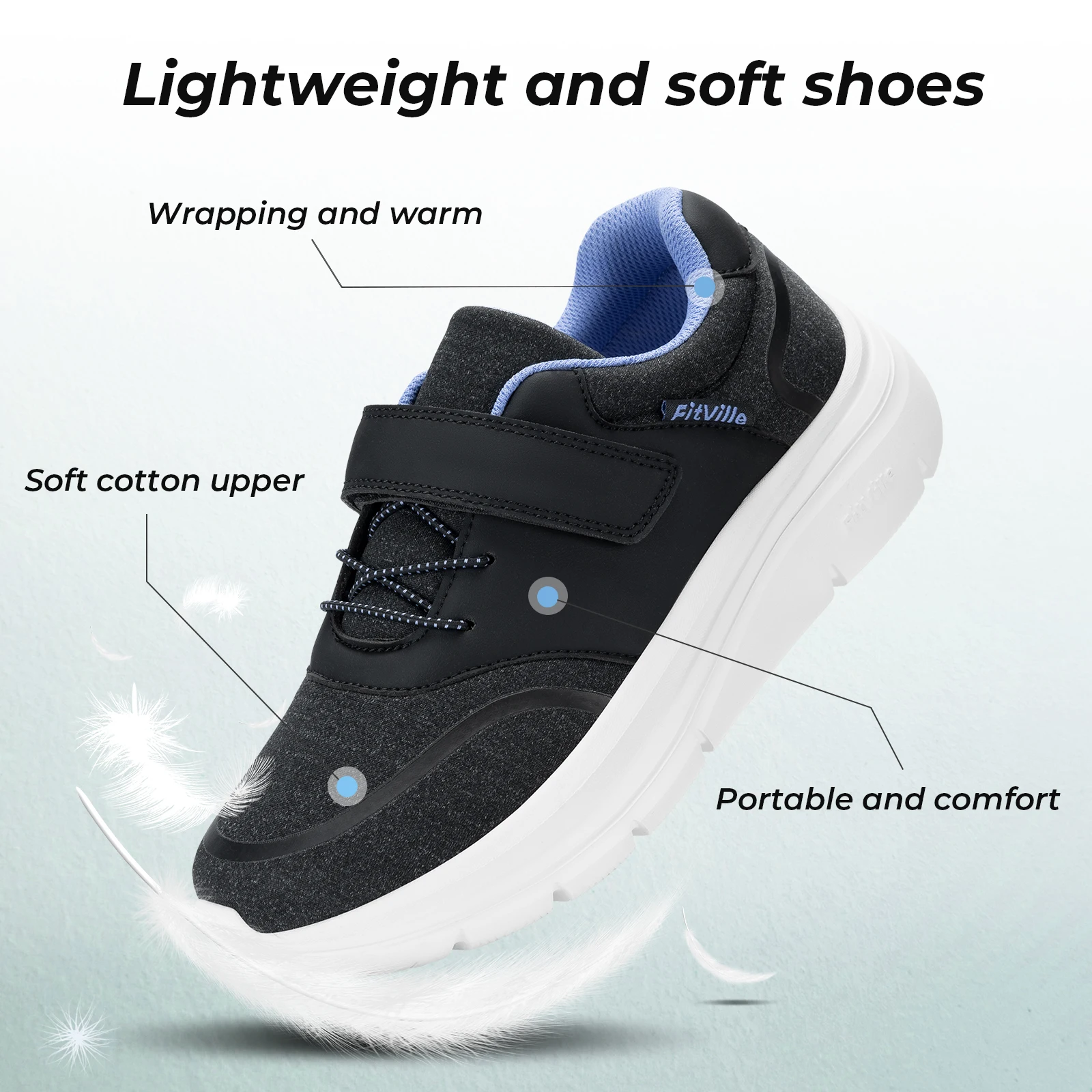 FitVille Women's Shoes Lightweight Mesh Wide Width Slip on Walking Adjustable and Comfortable Diabetic Sneakers for Swollen Feet