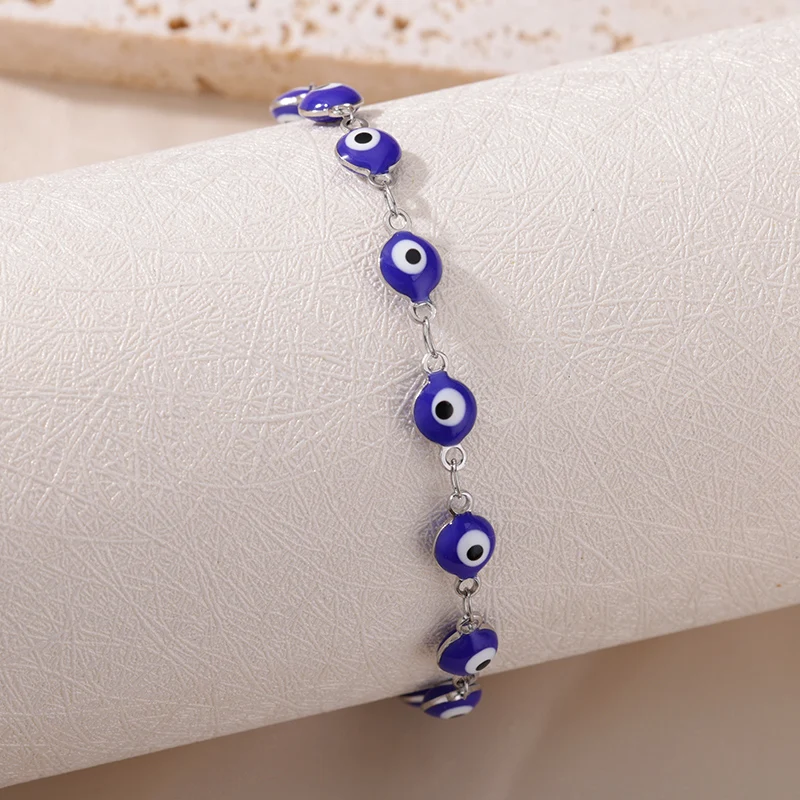 RAIDIN Bracciale in acciaio inox placcato oro 18 carati argento dolce occhio malvagio braccialetto per donne ragazze Lucky Evil Eyes Bracciali di protezione cristallo gioielli per feste di compleanno