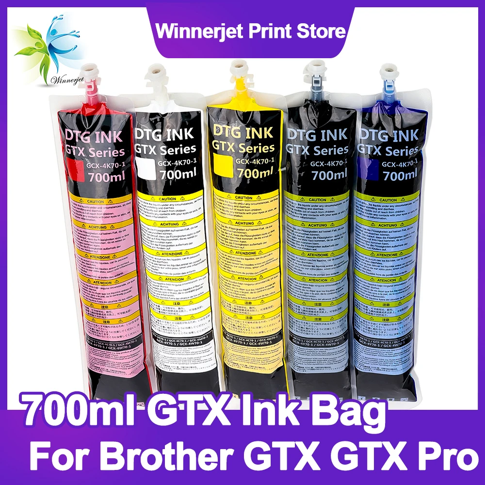 700 Ml/Bag Dtg Textile Sacchetto Di Inchiostro Bianco Con Chip Per Brother Gtx Gtx Pro Dtg Tshirt Stampante Sacchetti Di Inchiostro Pacchetto Di Inchi