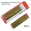 6P yellow black sticky red pencil HB writing drawing pencil 1