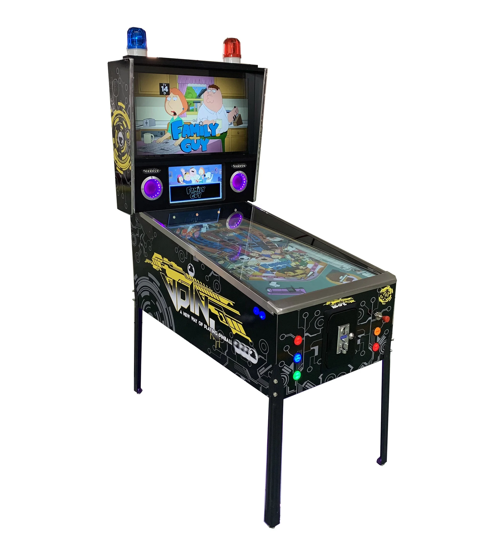 Macchina Da Gioco Flipper Digitale Virtuale Con Schermo 4K 49 ''Con Feedback Della Forza, Solenoidi E Illuminazione A Led