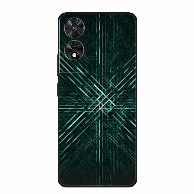 Black Geometric Silicone TPU Phone Case - Soft Back Cover Shield