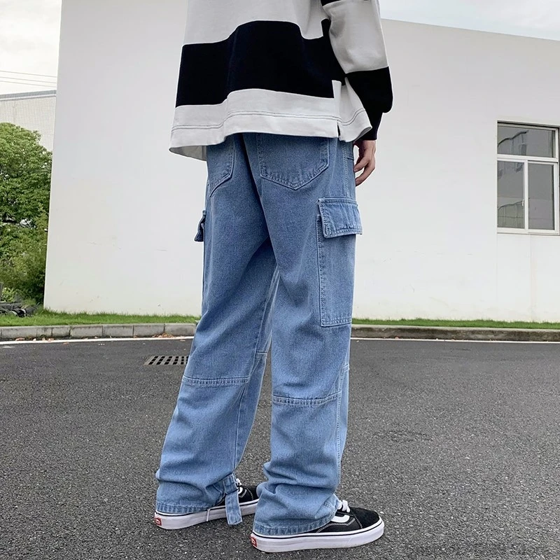 Wide Leg Jeans Men loose Hip Hop Casual Men's Straight Baggy Denim Pants Streetwear Skateboard Pant Neutral Trousers Plus Size 5
