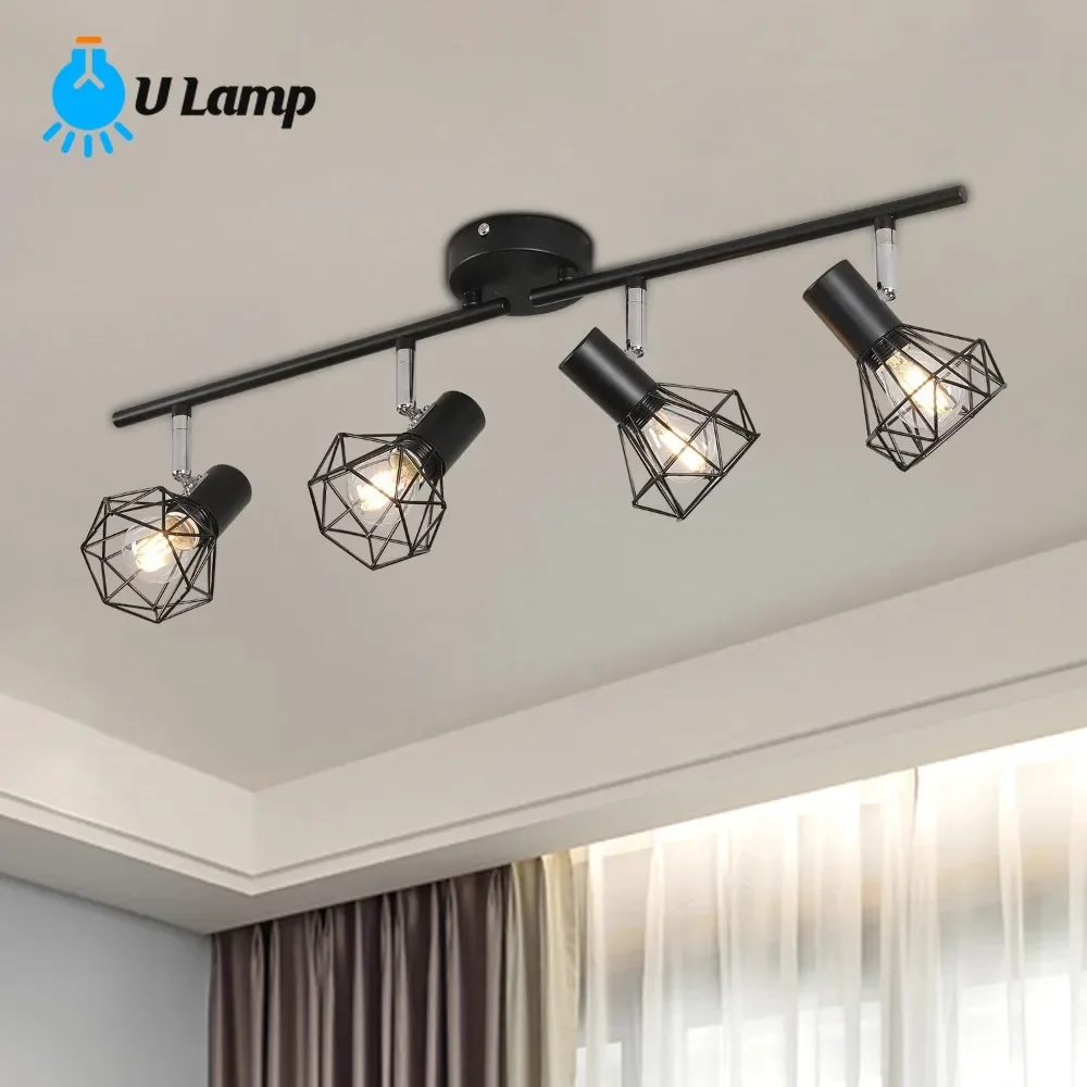 

4 Heads Simple Style Hollow Design Lampshade LED Spotlight with E14 Socket Fixture for Hoom Store Shopping Hall Exhibition Hall
