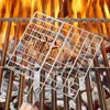 BBQ Fish Grill Basket, Picnic Barbecue Stick,Stainless Steel Vegetable Grilling Basket,Outdoor Grill Accessories,Barbecue Skewer 2