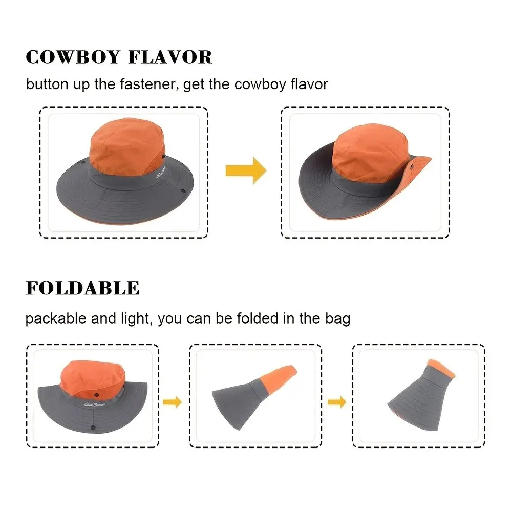 UV Protection Wide Brim Ponytail Sun Hat 5