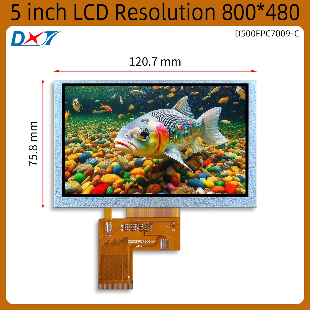 5.0 inch LCD display 800*480 40pin RGB TTL 5 inch high brightness ...