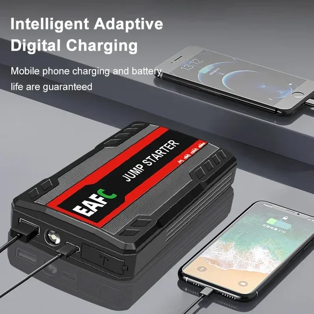 EAFC Car Jump Starter Power Bank Car Battery Starter 600A12V Auto Starting Device with LED Light For Auto Battery Booster Buster 4