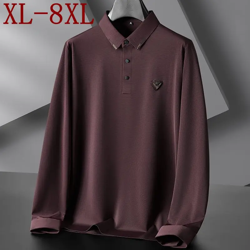 

8XL 7XL 6XL 2023 New Autumn England Style Polo Shirt Men Luxury Brand Mens Polos Shirts High Quality Comfortable Male T-shirts