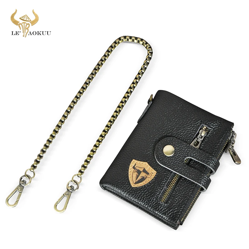 

Лидер продаж, оригинальный кожаный дорожный деловой Органайзер из крупного рогатого скота, цепочка, кошелек с RFID для мужчин, длинный мужской кошелек на молнии, держатель для карт 1801