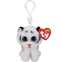 9cm Ty Beanie Big Eyes Small Pendant Keychain Clips Mini Stuffed Plush Toy Animals Doll Black Pattern Tiger Tundra Children Gift 1