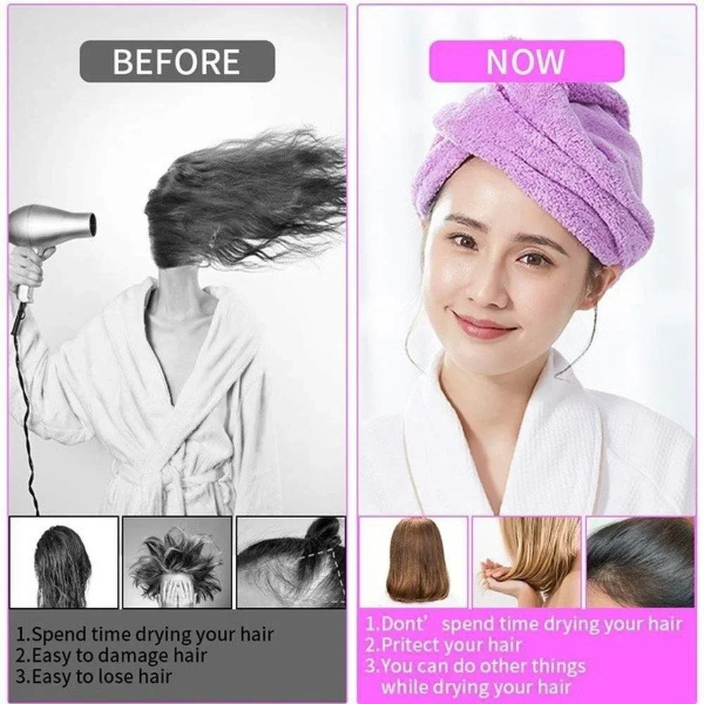 Hair Towel Pack Quick Drying Hair Towel Super Absorbent Microfiber Coral Velvet Hair Drying Towel Quick Drying Hair Bandana