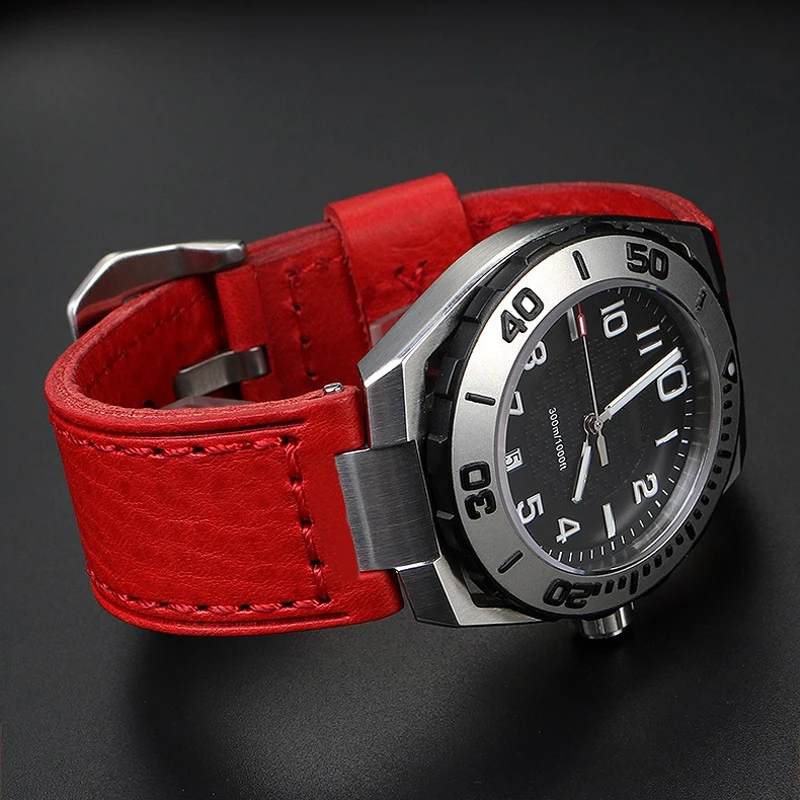 Cinturino In Vera Pelle Modificato Adatto Per Hamilton Khaki Navy Devil Fish H78716333 H78716983 Accessori Per Orologi Da Uomo Serie