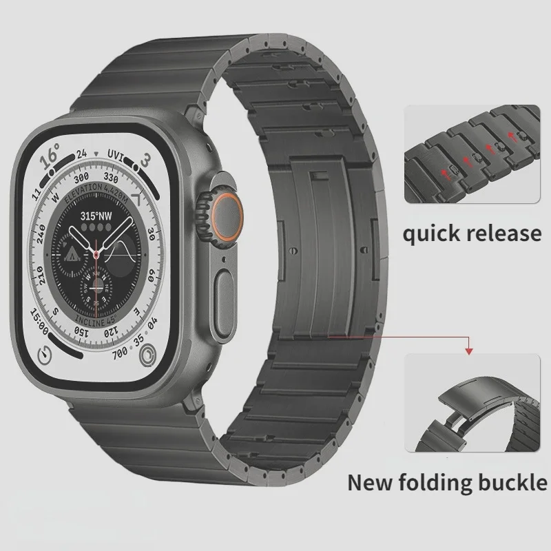 

Titanium Strap for Apple Watch Ultra 9 8 7 49mm 45mm 41mm Band Quick Release Light Bracelet Belt IWatch 6 5 4 SE 44mm 42mm 40mm