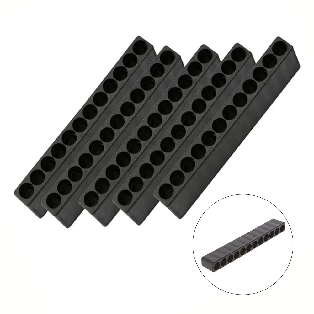 

5Pcs 12 Holes Bit Holder 1/4Inch Hex Shank Screwdriver Bit Holder Plastic Organizer Drill Bit Stand Case Power Tools Accessories