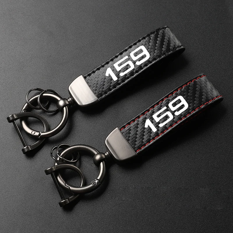 High-Grade Leather Car Keychain 360 Degree Rotating Horseshoe Key Rings For Alfa Romeo 159 Car Keychain Car Accessories