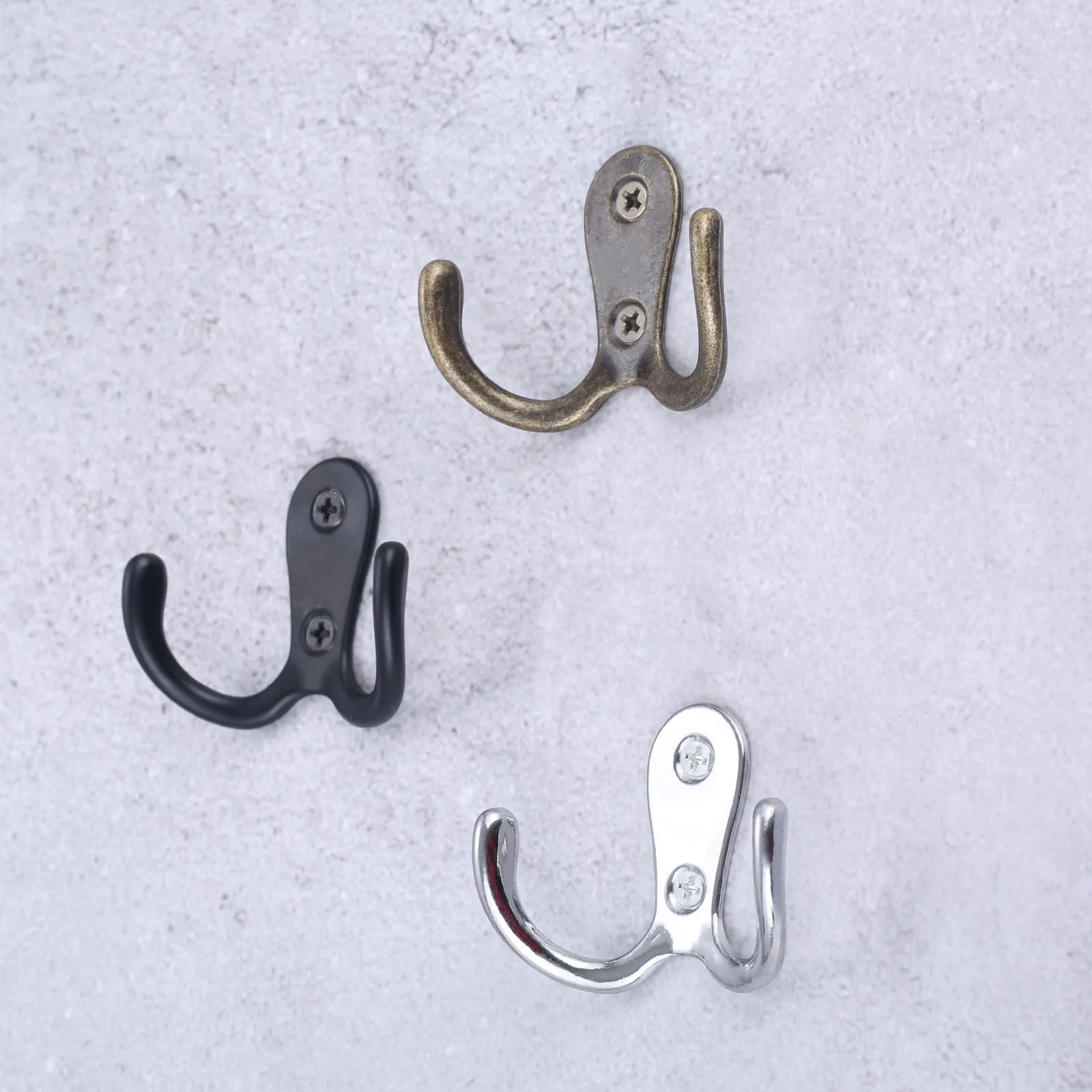 2sets Double Heads Hook Wall Mounted Hanger 55mm
