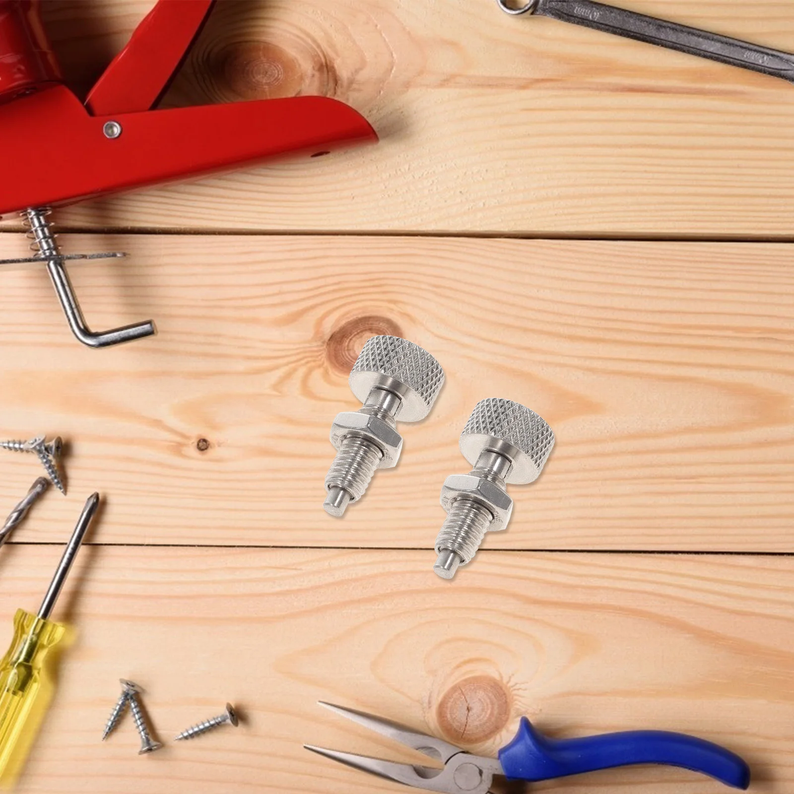

2 Pcs Manual Toolbox Knurled Knobs Plunger Quick Release Pins with Handle Locating Plungers Stainless Steel Spring