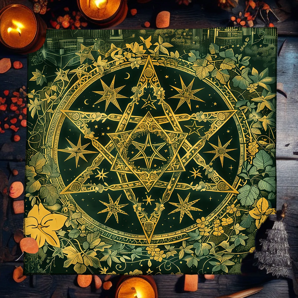 Moon Phase Five-Pointed Star Design Altar Cloth Tarot Tablecloth Altar Cloth tablecloth Divination Astrology Oracle Board Mat 4