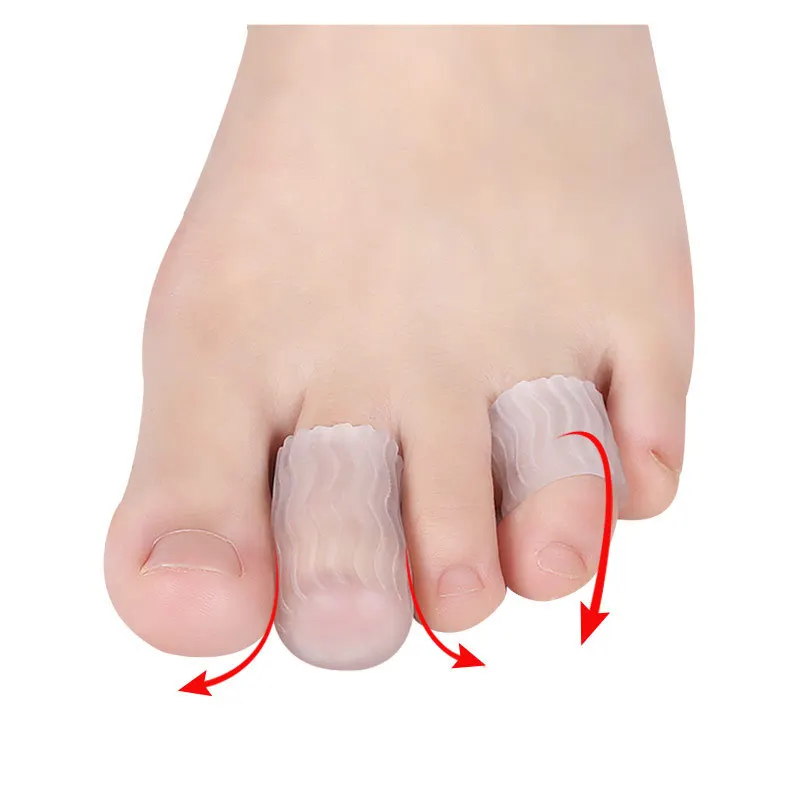 2Pcs Silicone Gel Little Toe Tube Corns Blisters Corrector Pinkie Protector Gel Bunion Toe Finger Protection Sleeve