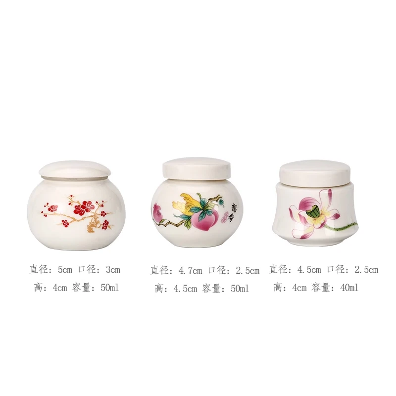 Mini Ceramic Tea Pot White Ceramic Pot Portable Travel Wake-up Tea Storage Container Mini Storage Box Living Room Set