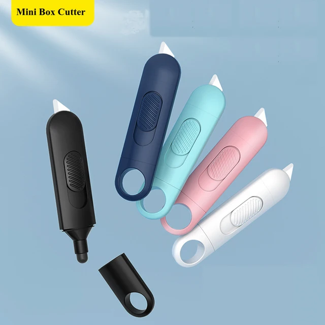 Portable Mini Ceramic Utility Knife, Safe Blades Box Packaging Opener Cutting Tools with Keychain Hang Hole, Locks Into Position
