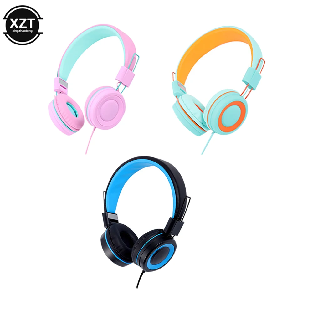 Kids Headphones 3.5mm Audio Jack Wired Earphone Foldable Stereo Headset With Mic for Girls Boys Gift Online Learning Earbuds 6