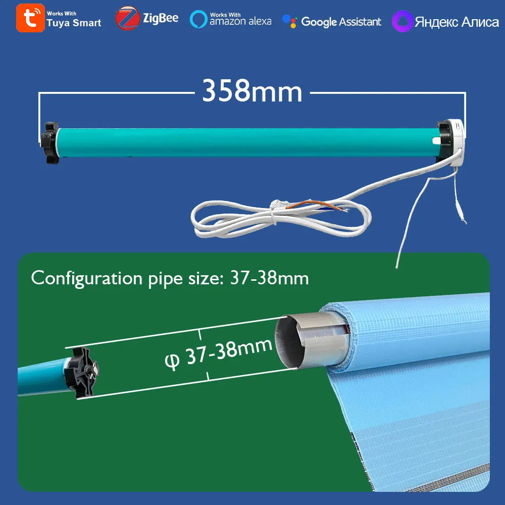 tuya zigbee inteligente cortinas motor persianas diametro 01