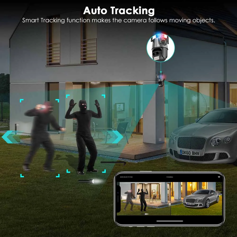 BESDER-Wifi PTZ ī޶, 8MP  ũ IP ķ ߿  ī޶ IP66  Ȩ  ý  溸