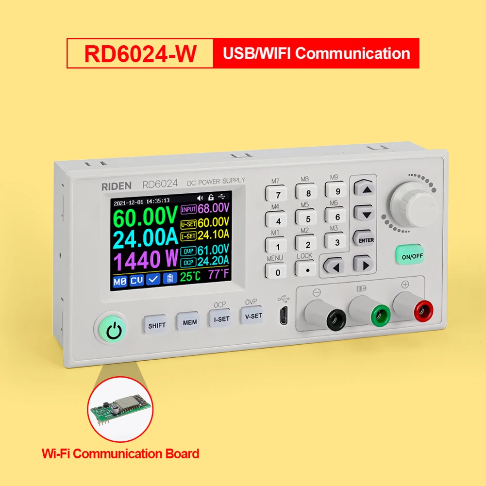 RD6024-W 24A 12V 36V 48V 60V Adjustable Step Down Digital Constant Voltage Current Power Supplys 2.4 Inch Color Display Screen neutral litmus paper Measurement & Analysis Tools