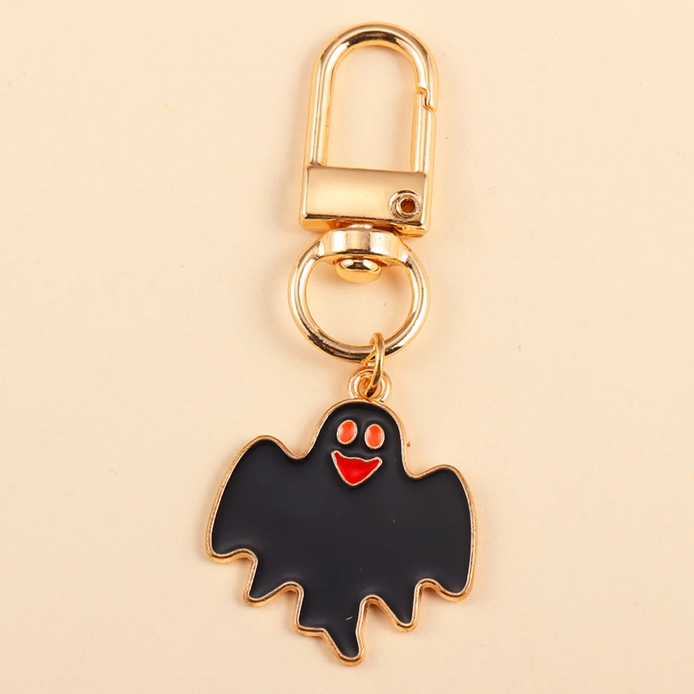 Cartoon Emaille Halloween Schlüssel bund lustige Geist Fledermaus Katze Anhänger Schlüssel ringe für Frauen Männer handgemachte Party Geschenk Schmuck Zubehör – Detail 7