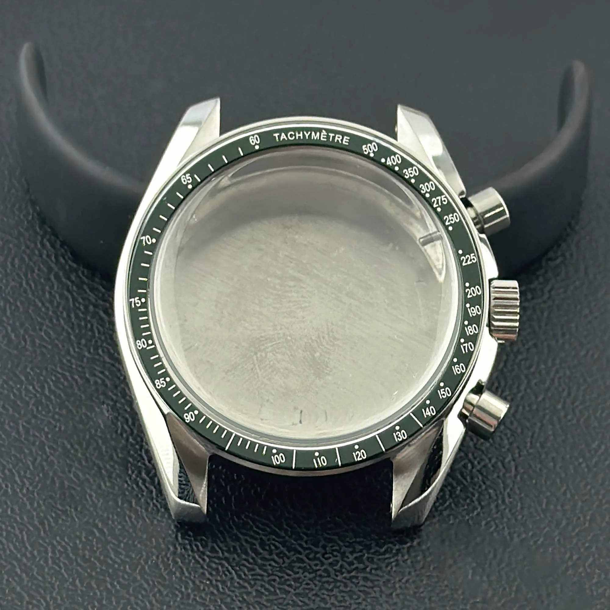 Watch Accessories 39.7mm Men's Stainless Steel Shell Moon Back Cover Shell fits VK63 Movement 20mm Strap