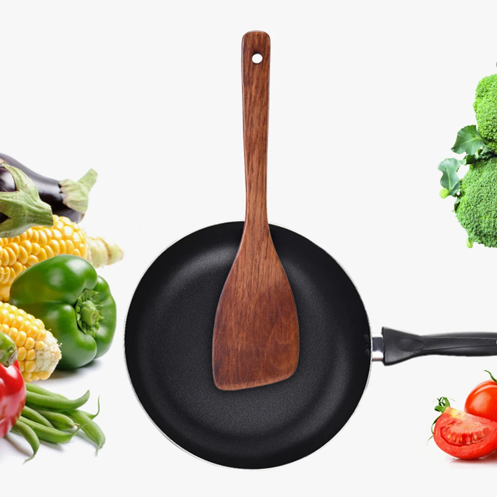 Wood Spatula Handle Kitchen Cooking Utensils Resistant High Temperature No Burr Anti Cracking Easy Wash Cloth Dry