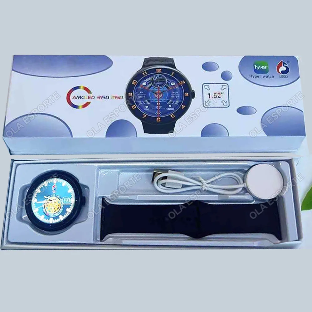 Smart Watch Men Women AMOLED Bluetooth Call GPS Waterproof 7 Straps Android