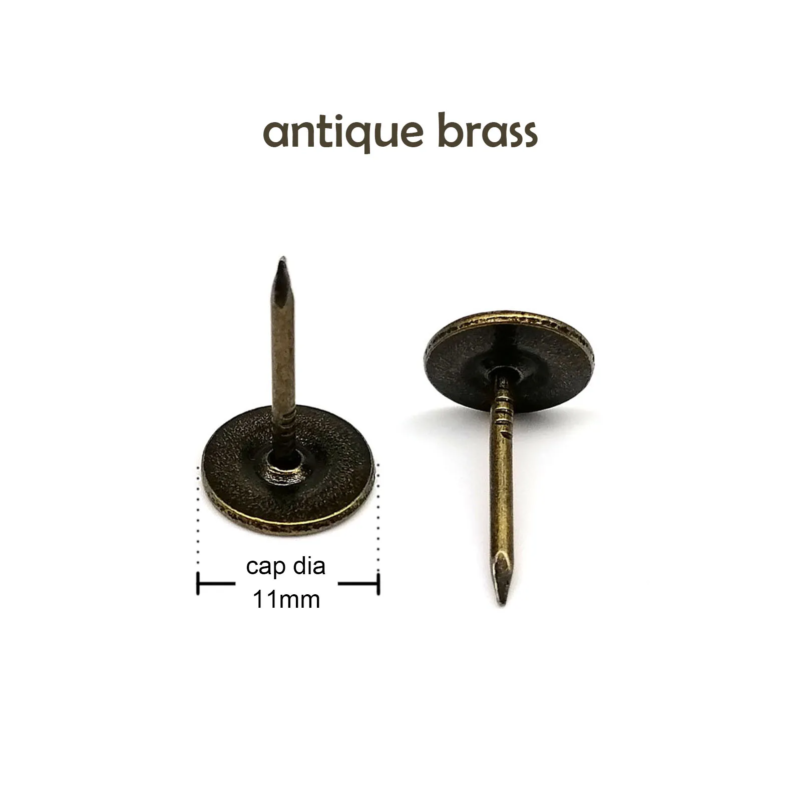 Jutagoss 100Pcs Upholstery Tacks, 5/16" Head Dia Iron Vintage Round Head Thumb Tacks Push Pin, Antique Decorative Furniture Nails Tacks For Upholstered Furniture Cork Board Sofa Chair, Bronze 8 X 10mm - View #7