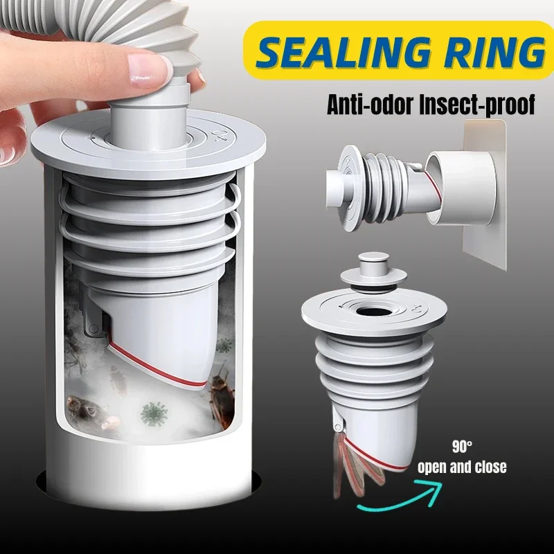 Bathroom Accessories Floor Drain Water Plug Silicone Sewer Pipe Sealing Ring Anti-backflow Anti-odor Sink Drainer Trap Bathtub