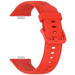 Premium Silicone Band with Tempered Glass Screen Protector & Plating Cover Case for Huawei Watch Fit 3 (5 Red)