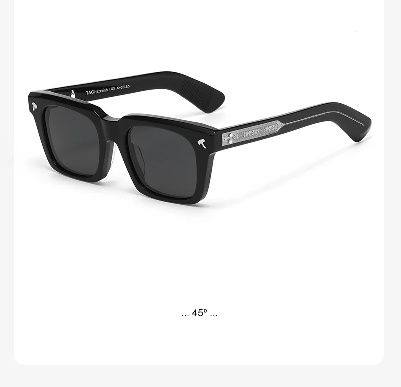 Luxusmarke, quadratisch gerahmte Schildpatt-Mode-Sonnenbrille SQUENTIN Herren-Designer-Sonnenbrille, handgefertigte Retro-Sonnenbrille aus Acetat – Detail 12