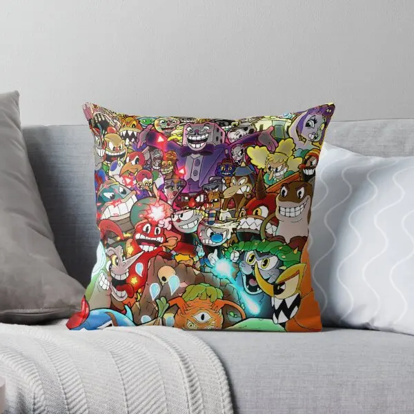 

Cuphead Poster Color Printing Throw Pillow Cover Throw Soft Decorative Fashion Fashion Home Decor Pillows not include One Side