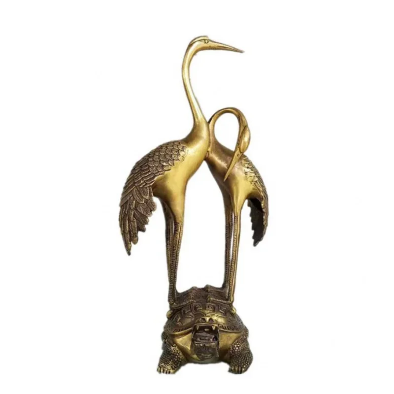 

Copper Statue Kaiguang copper tortoise and crane ornament