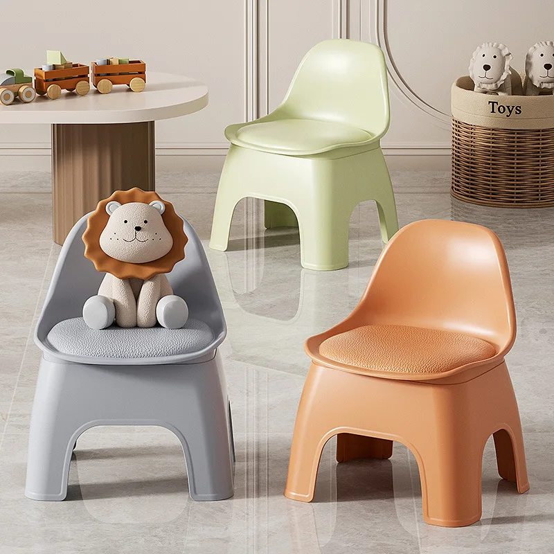 Sgabello circolare in plastica, sedia per la casa, sgabello piccolo, sedia con schienale, divano, tavolino, sgabello basso, moderno, spesso, portatile - immagine 2
