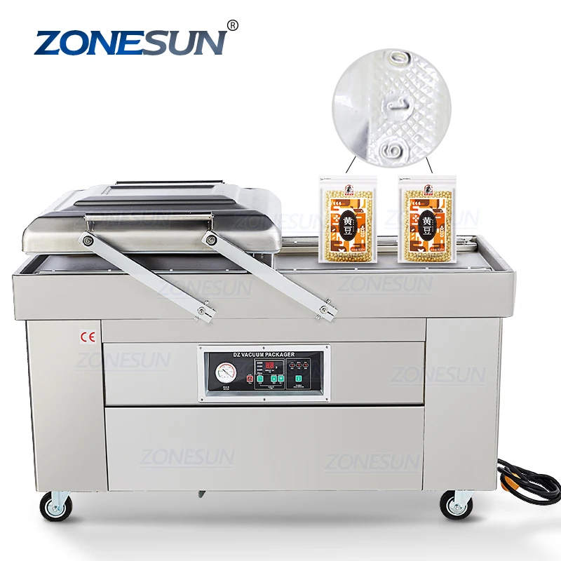 ZONESUN ZS-DZ400 Automatic Double Chamber Vacuum Packaging Machine Vacuum Sealer Sealing Machine For Food Preservation automatic egg incubator thermostat temperature humidity controller for chamber dropship