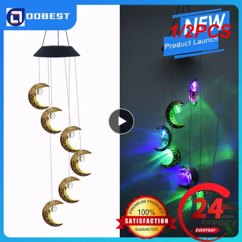 

1/2 шт., водонепроницаемые подвесные колокольчики на солнечной батарее